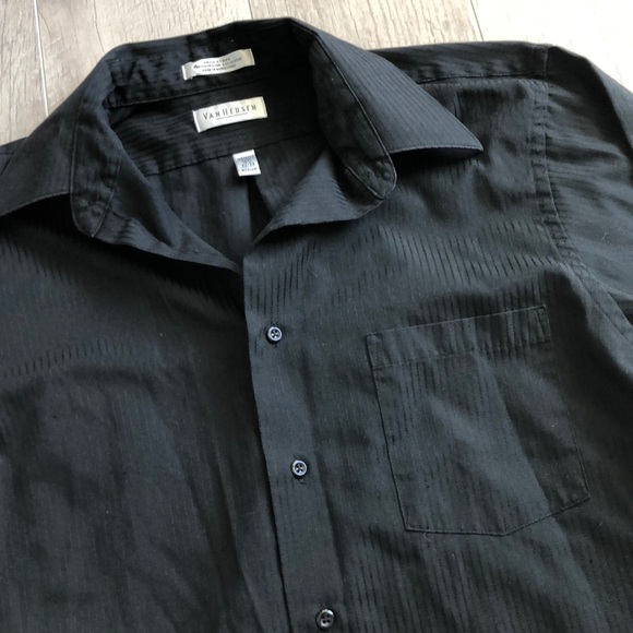 Van Heiden M Black Button Up dress shirt - Picture 6 of 7